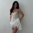 Elegant Lace Strapless See-Through Mini Dress for Women Summer Street Party